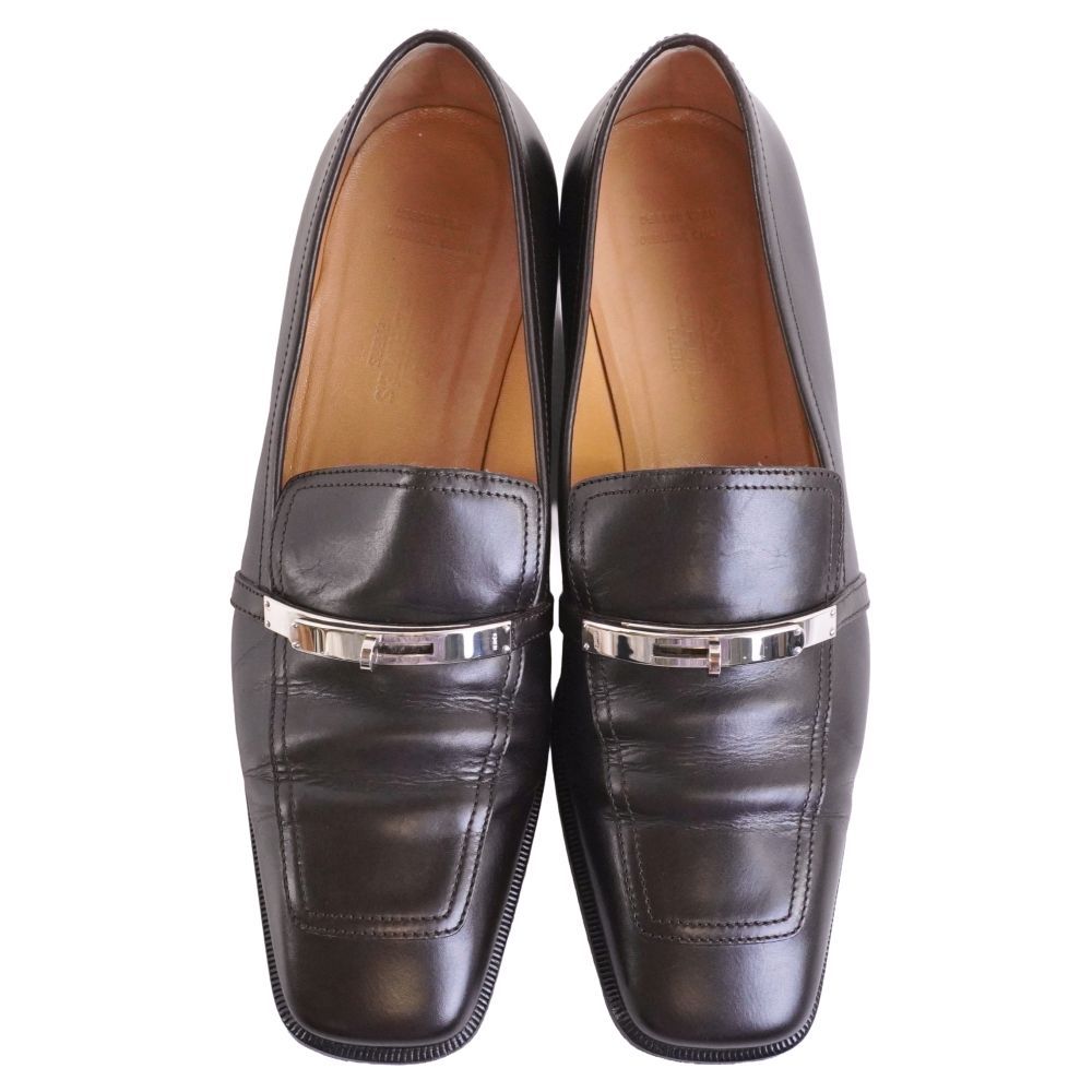 Hermes Loafers Moccasins Kelly Leather Shoes — view 4