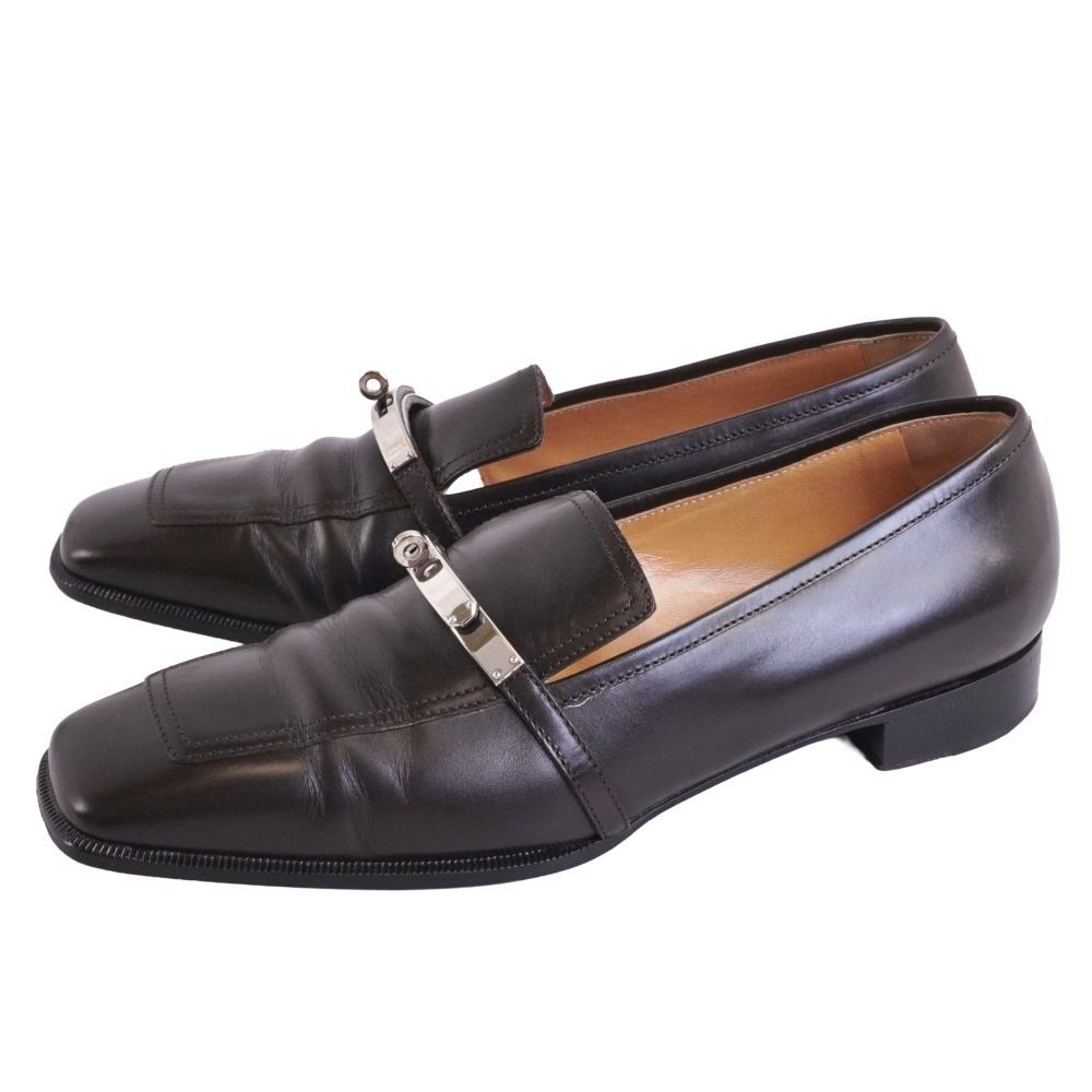 Hermes Loafers Moccasins Kelly Leather Shoes — view 2