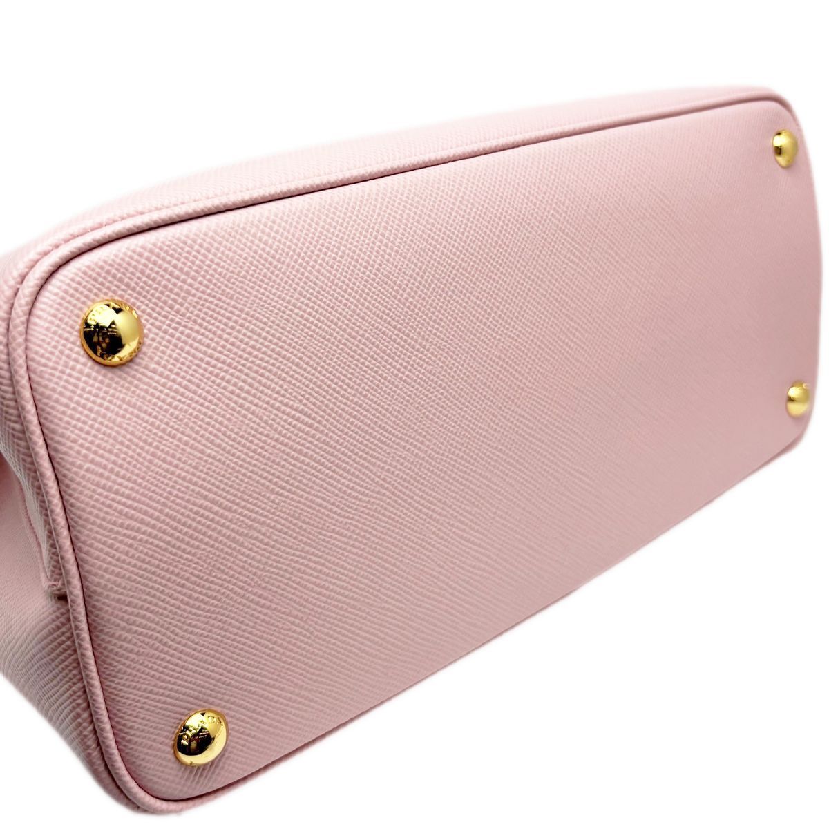 Prada Handbag 2-Way Double Bag Saffiano Cuir Leather Pink Gold — view 5