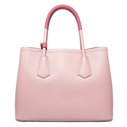 Prada Handbag 2-Way Double Bag Saffiano Cuir Leather Pink Gold — view 2