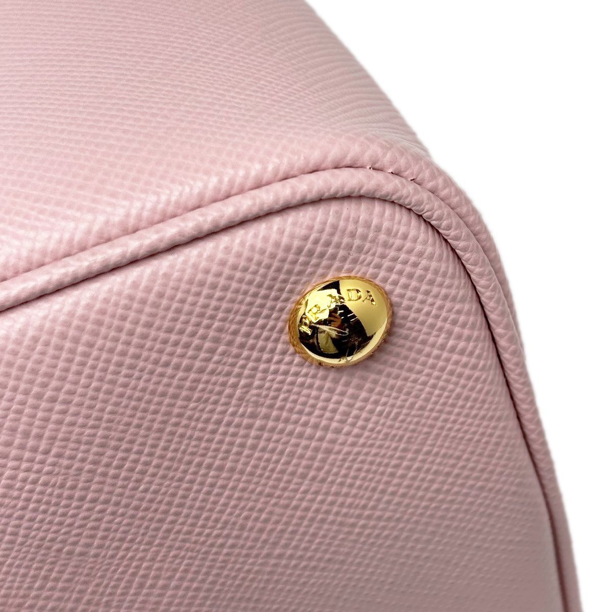 Prada Handbag 2-Way Double Bag Saffiano Cuir Leather Pink Gold — view 6