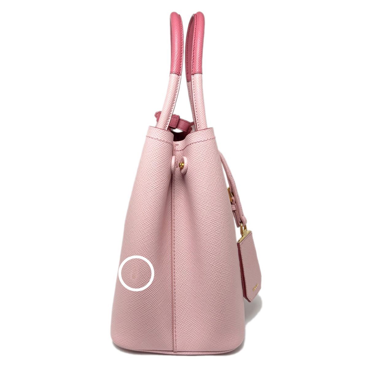 Prada Handbag 2-Way Double Bag Saffiano Cuir Leather Pink Gold — view 3