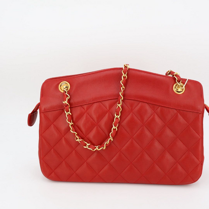 Chanel Lambskin Quilted Chain Tote Bag — view 6