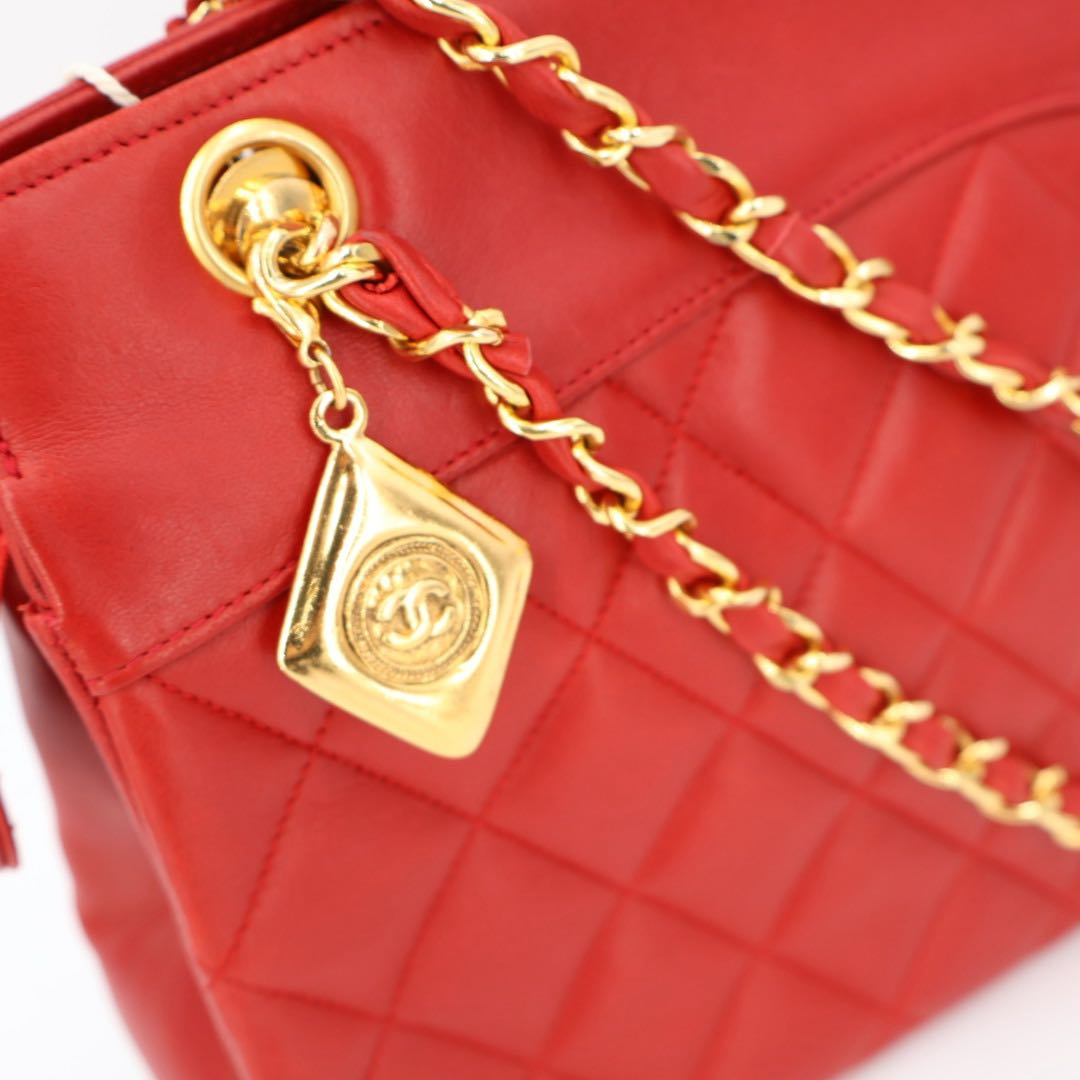Chanel Lambskin Quilted Chain Tote Bag — view 2