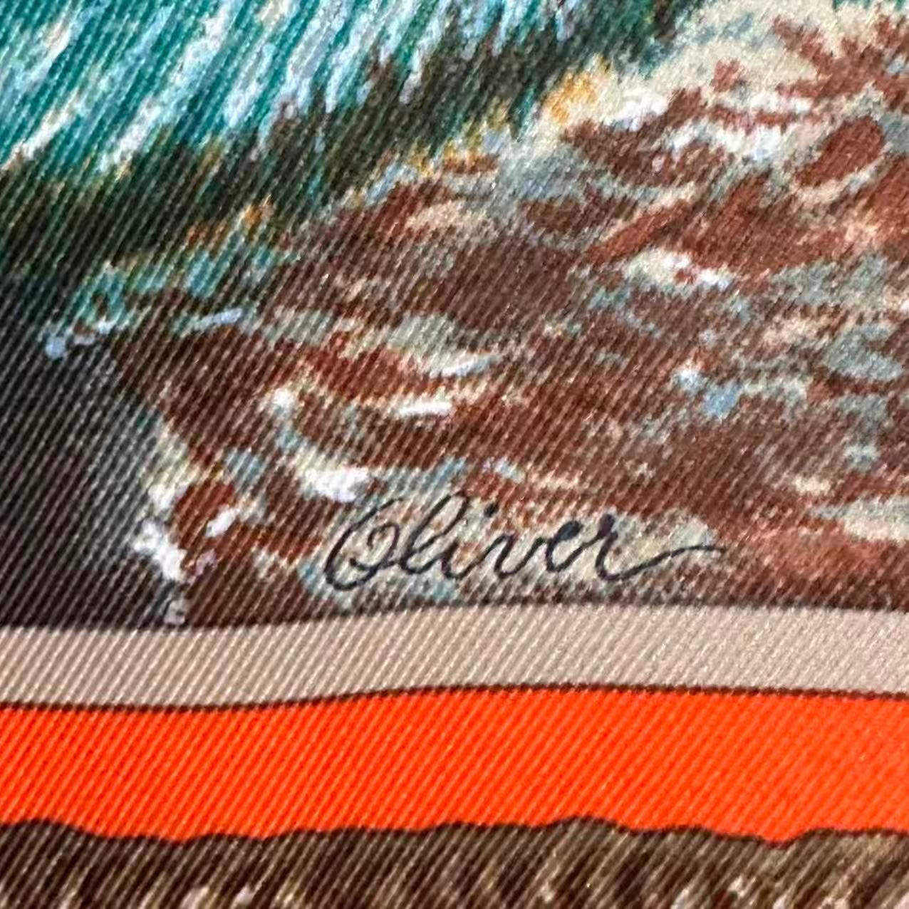 Hermes Scarf Silk The Pony Express Orange — view 8