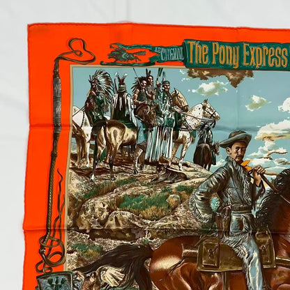 Hermes Scarf Silk The Pony Express Orange — view 4