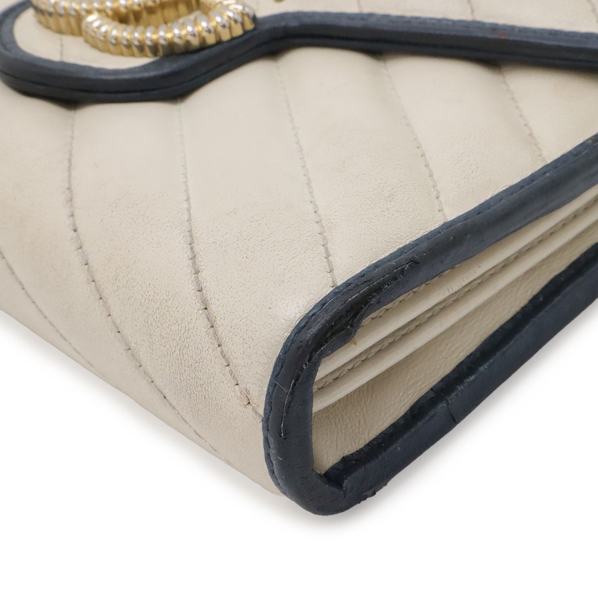 Gucci GG Marmont Chain Wallet Shoulder Bag Pochette 2-Way Clutch Quilted — view 3