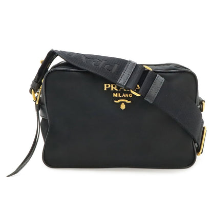 Prada Shoulder Bag Pochette Crossbody 2-Way Pouch Clutch Nylon Leather Nero