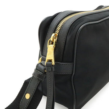 Prada Shoulder Bag Pochette Crossbody 2-Way Pouch Clutch Nylon Leather Nero — view 6