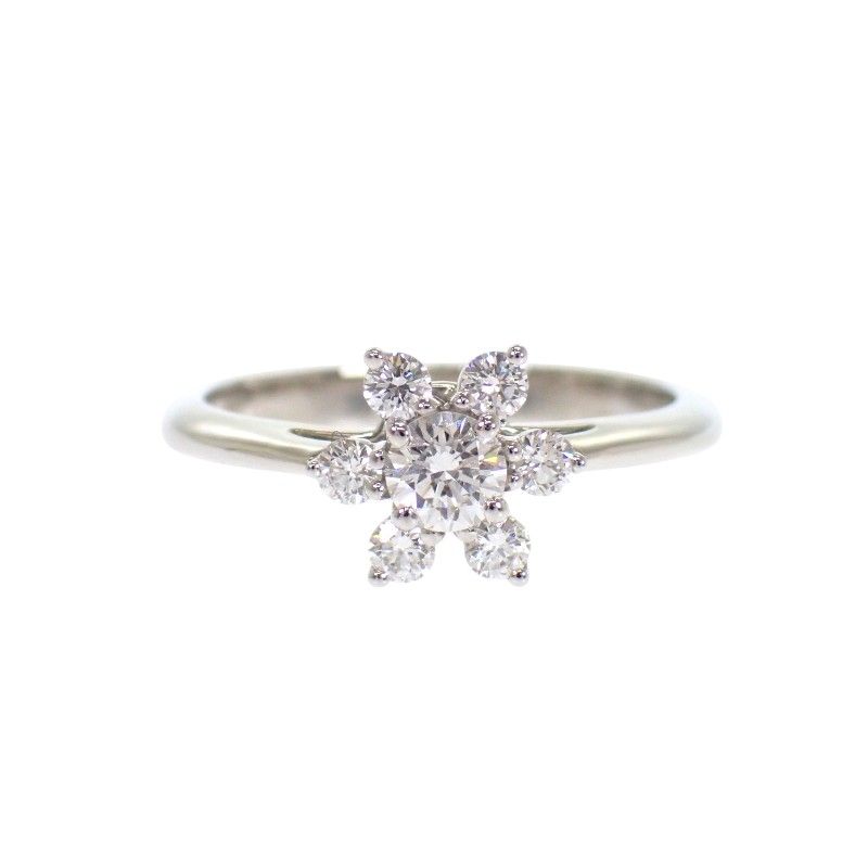 Tiffany & Co Buttercup Ring 49 Platinum Diamond Flower — view 2
