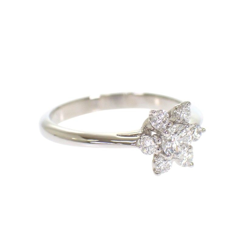 Tiffany & Co Buttercup Ring 49 Platinum Diamond Flower — view 4