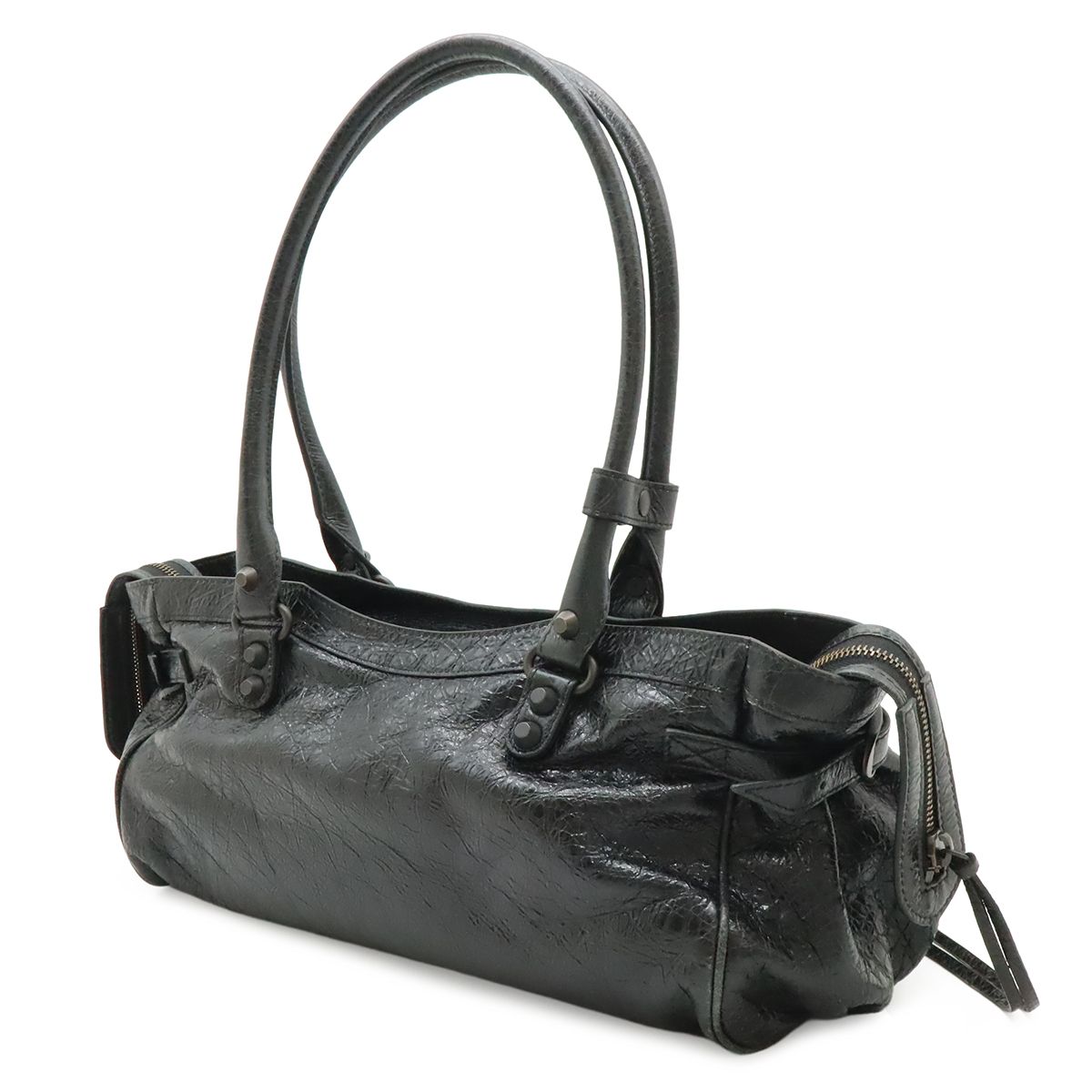 Balenciaga le City East West Tote Shoulder Bag Crossbody Leather Black — view 2