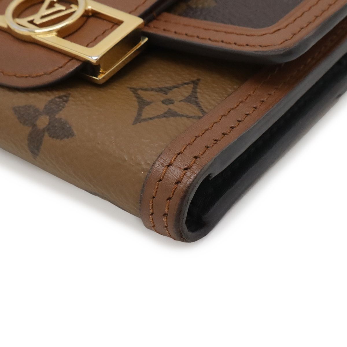 Louis Vuitton Monogram Reverse Portefeuille de Fine Compact Trifold Wallet — view 3
