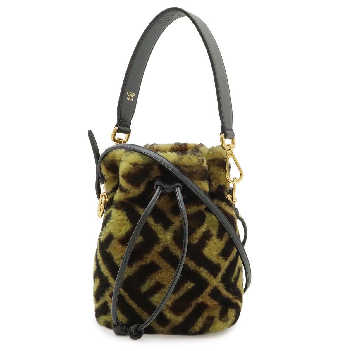 Fendi Mon Trésor Zucca Mini Bucket Bag Brown