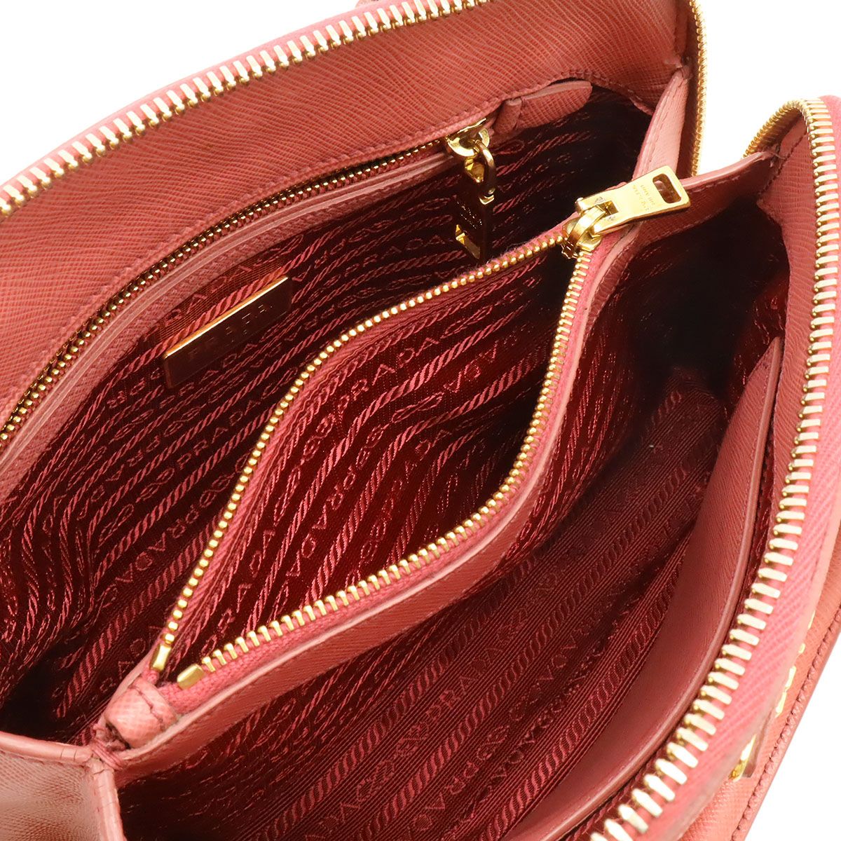 Prada Promenade Mini Bag 2-Way Crossbody Saffiano Leather Pink Gold — view 7