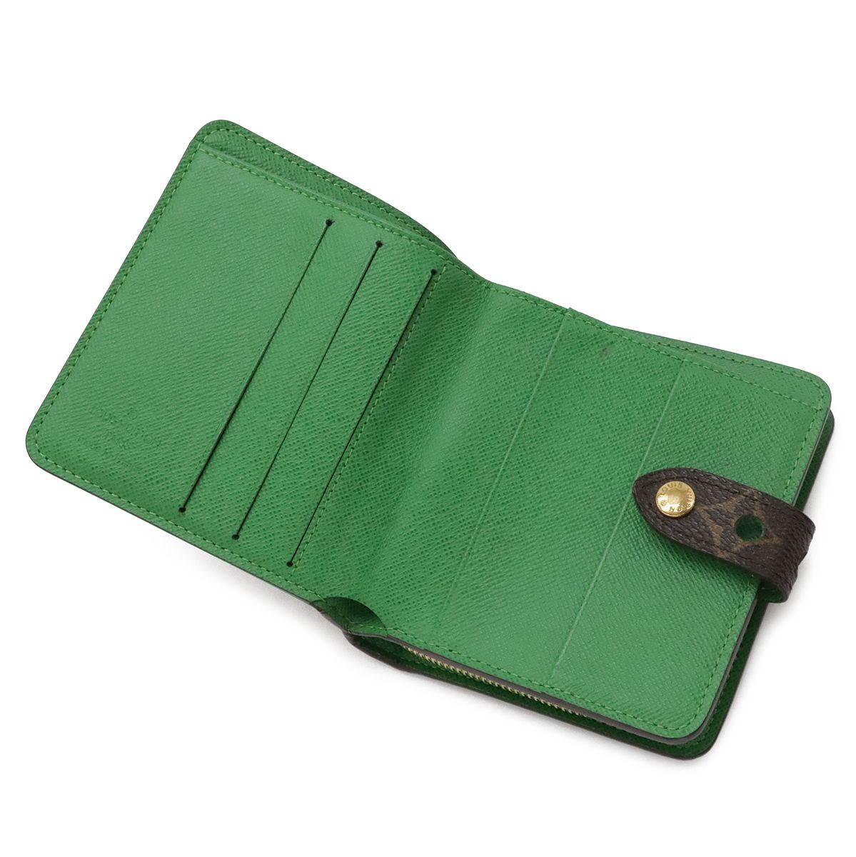Louis Vuitton Monogram Perforated Compact Zip Bifold Wallet Vert Green — view 6