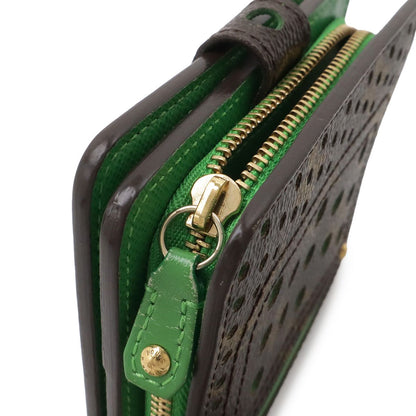Louis Vuitton Monogram Perforated Compact Zip Bifold Wallet Vert Green — view 5
