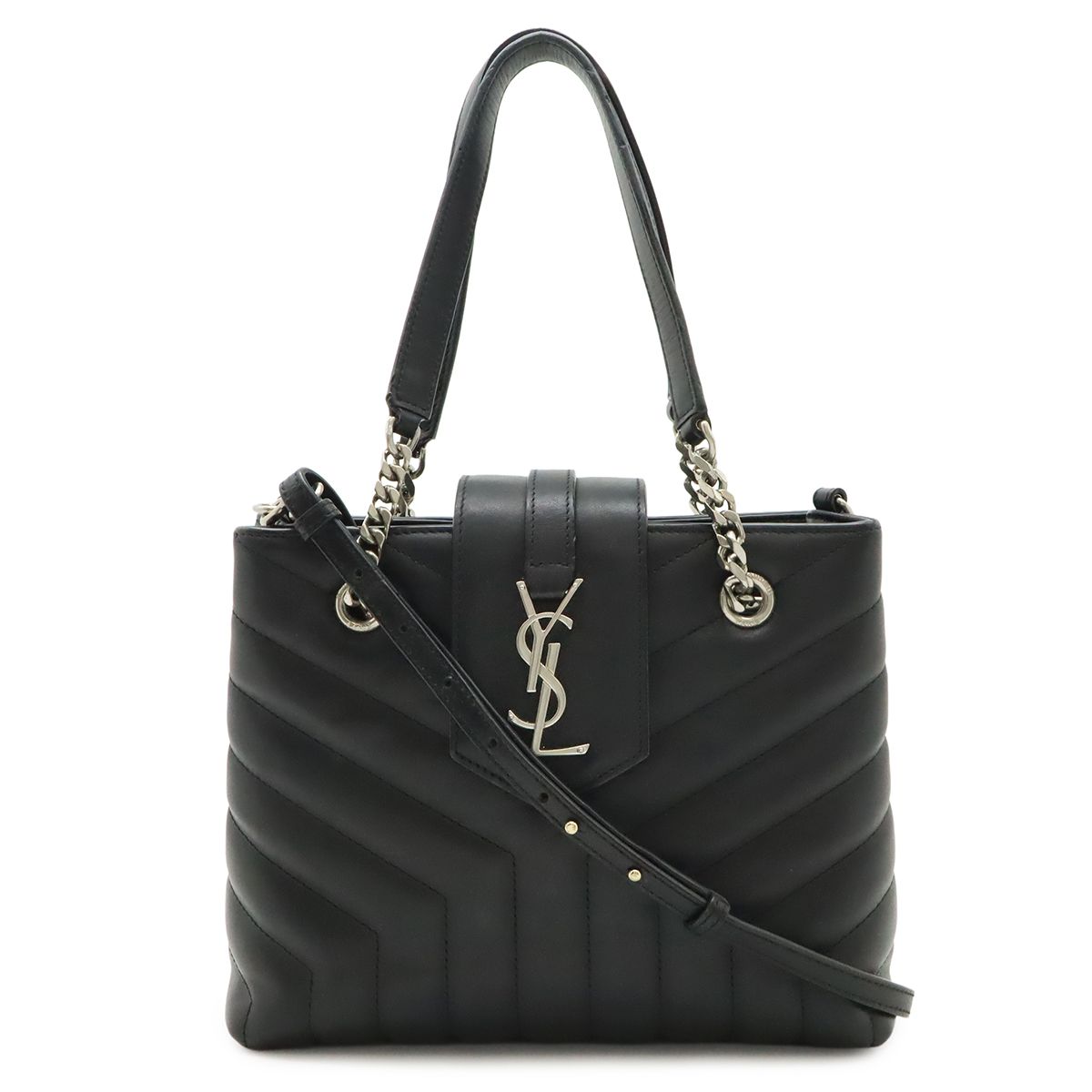 Saint Laurent Paris YSL Loulou Chain Shoulder Bag 2-Way Quilted Leather Black