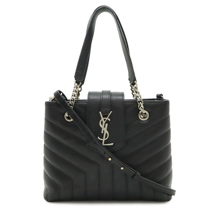 Saint Laurent Paris YSL Loulou Chain Shoulder Bag 2-Way Quilted Leather Black