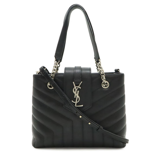 Saint Laurent Paris YSL Loulou Chain Shoulder Bag 2-Way Quilted Leather Black