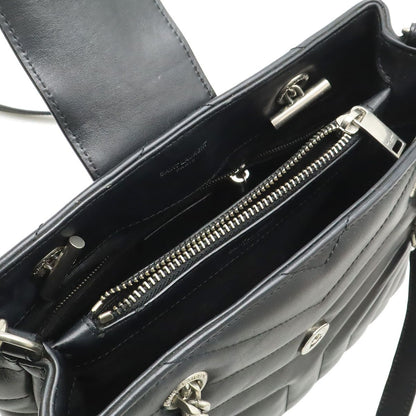 Saint Laurent Paris YSL Loulou Chain Shoulder Bag 2-Way Quilted Leather Black — view 7
