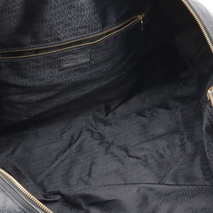 Versace Sun Logo Boston Bag Purse Nylon Black Gold — view 8