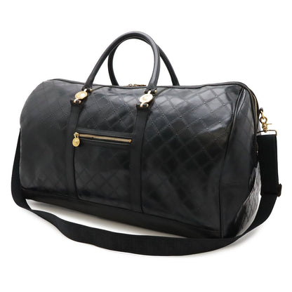 Versace Sun Logo Boston Bag Purse Nylon Black Gold — view 2