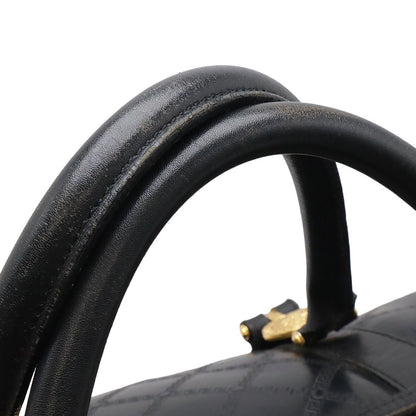 Versace Sun Logo Boston Bag Purse Nylon Black Gold — view 7