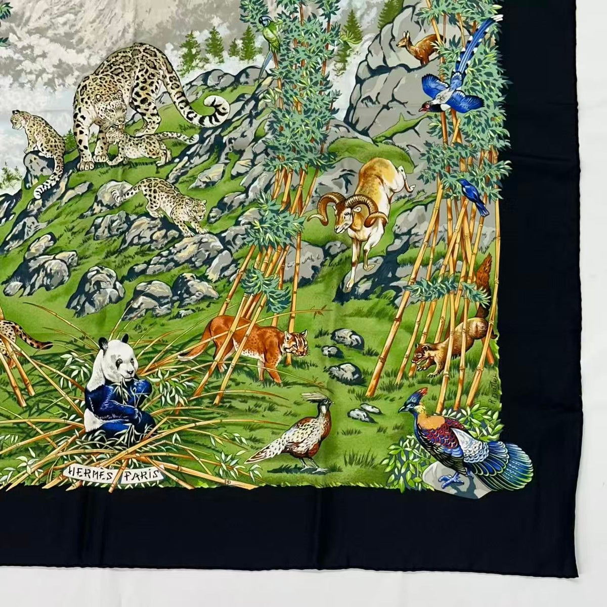 Hermes Carre 90 Scarf Silk Sichuan Panda Multicolor — view 7