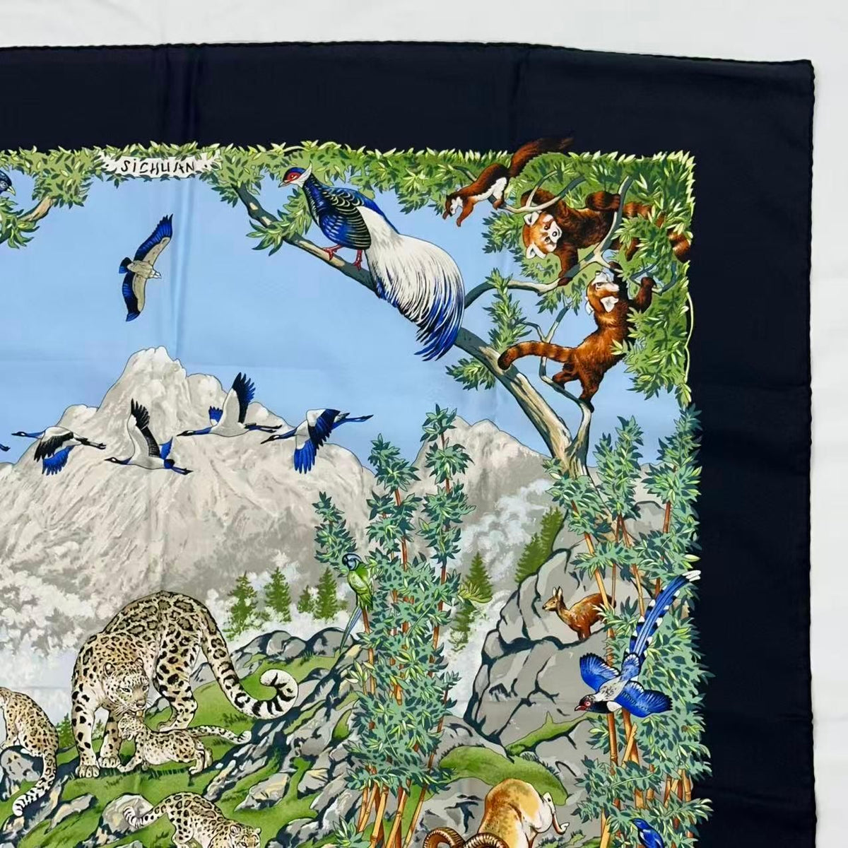 Hermes Carre 90 Scarf Silk Sichuan Panda Multicolor — view 6