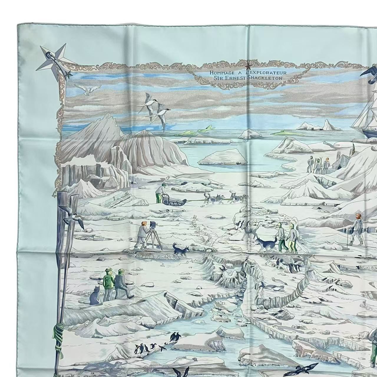 Hermes Carre 90 Scarf Silk Hommage A L'explorateur Sir Ernest Shackleton Homage — view 5