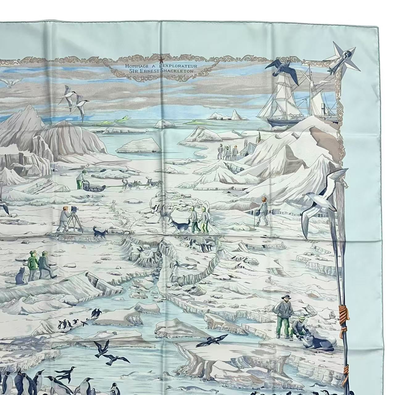 Hermes Carre 90 Scarf Silk Hommage A L'explorateur Sir Ernest Shackleton Homage — view 6