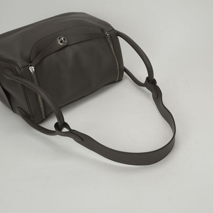 Hermes Lindy 34 Tote Shoulder Bag Color Etain Gray Silver — view 4