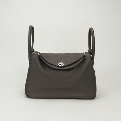 Hermes Lindy 34 Tote Shoulder Bag Color Etain Gray Silver