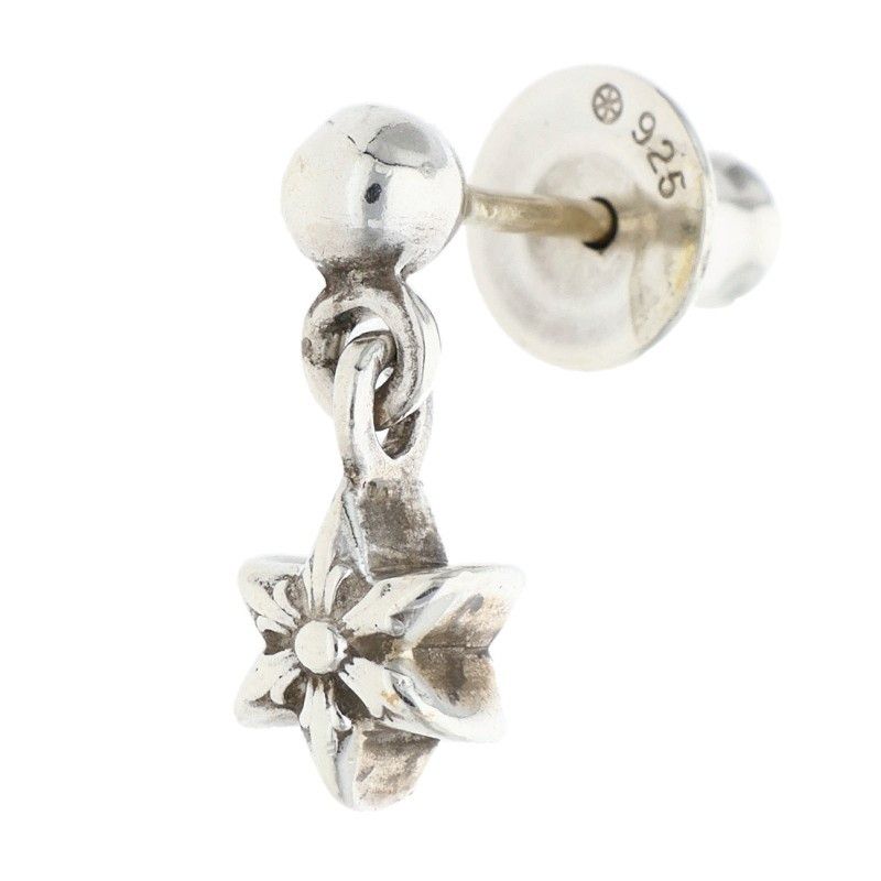 Chrome Hearts Tny Str Drp 1 Tie Nice Tardrop Silver Earrings