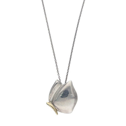 Tiffany & Co 18K Yellow Gold And Silver Butterfly Chain Necklace