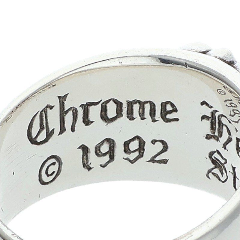 Chrome Hearts Flrl Floral Cross Diamond Silver Ring — view 3