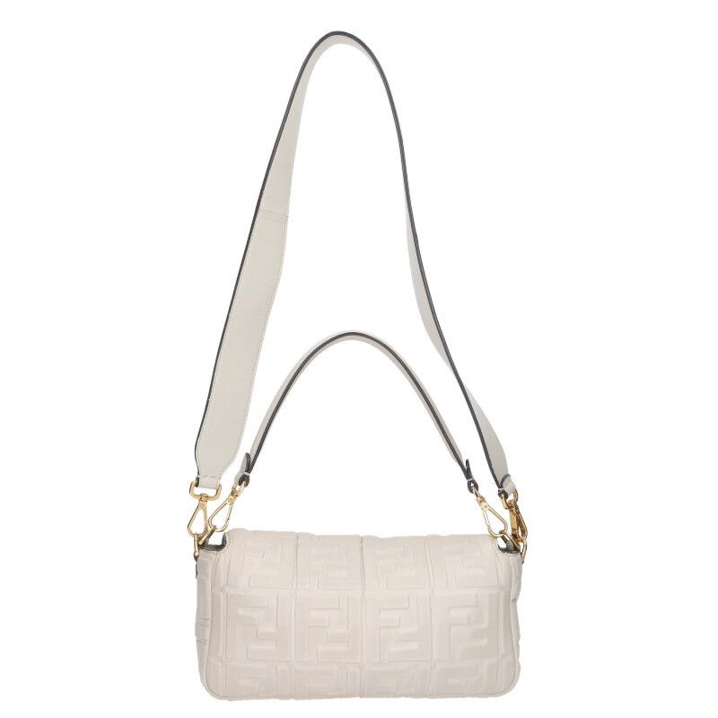 Fendi Logo Embossed Baguette Shoulder Bag — view 2