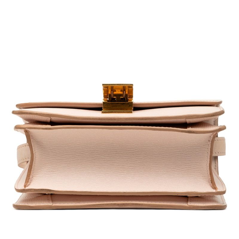 Celine Classic Box Small Crossbody Shoulder Bag Pink Beige Leather — view 3