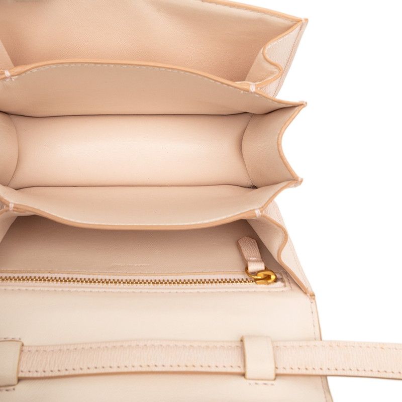 Celine Classic Box Small Crossbody Shoulder Bag Pink Beige Leather — view 4