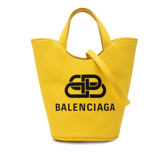 Balenciaga Wave XS 2-Way Shoulder Bag Yellow Canvas