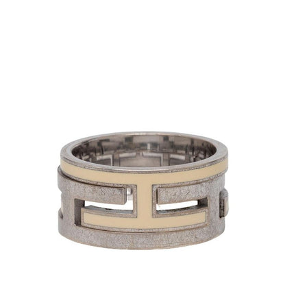 Hermes Mou Bash Ring 53 Ivory Silver — view 3