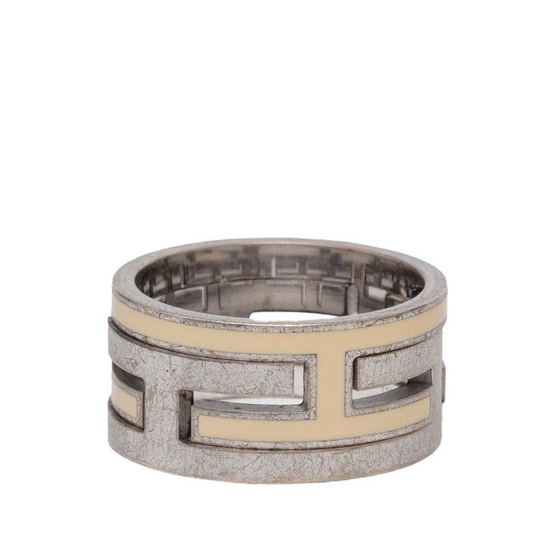 Hermes Mou Bash Ring 53 Ivory Silver — view 2