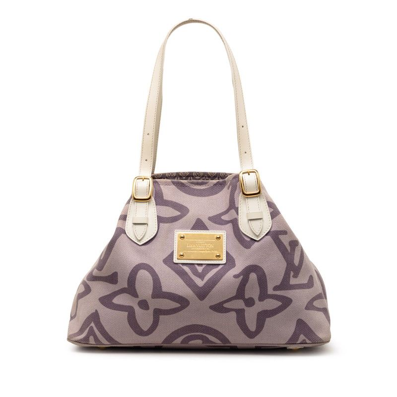 Louis Vuitton Monogram Taisienne PM Tote Shoulder Bag Lila Purple Canvas Leather