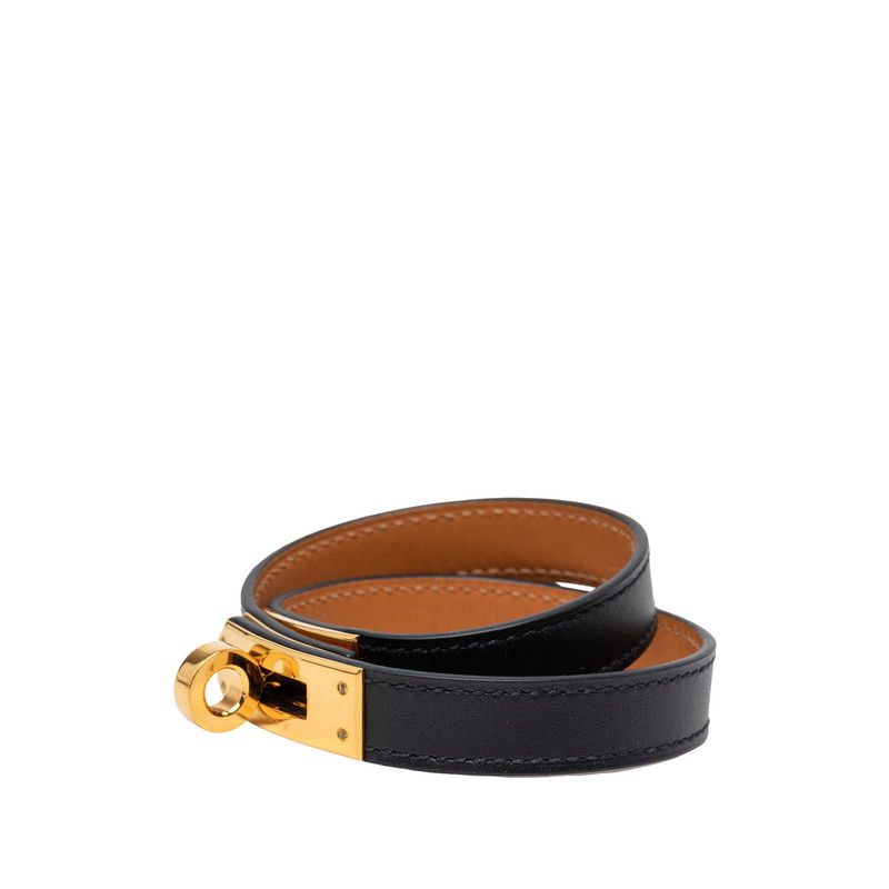 Hermes Mini Kelly Double Tour Bracelet M Black Brown Swift — view 2
