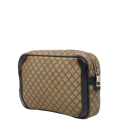 Gucci Diamante Clutch Beige Black Leather — view 2