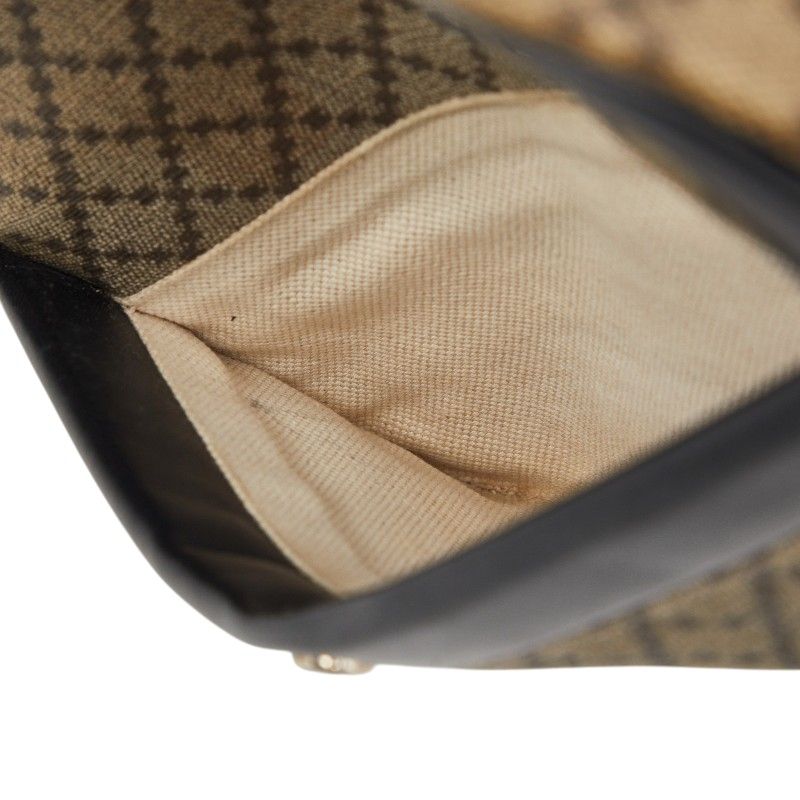 Gucci Diamante Clutch Beige Black Leather — view 8
