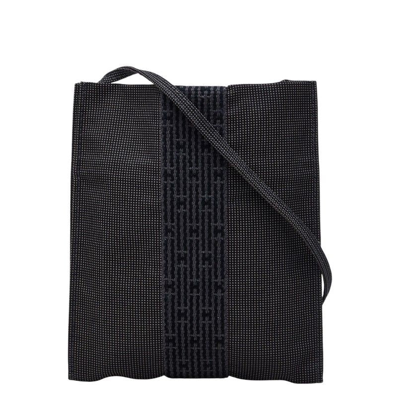 Hermes Herline Crossbody Shoulder Bag Pochette Gray Canvas