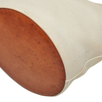Saint Laurent Rive Gauche Crossbody Shoulder Bag Ivory Brown Canvas Leather — view 6