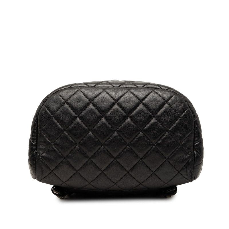 Chanel Quilted CC Logo Backpack Black Lambskin — view 3